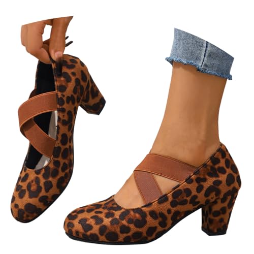 Celucke Dirndl Schuhe Damen Trachten Pumps Trachtenschuhe mit Absatz Chunky Tanzschuhe Brautschuhe Blockabsatz Ballerinas Elegant Schuhe Zum Dirndl Absatzschuhe Spangenpumps von Celucke