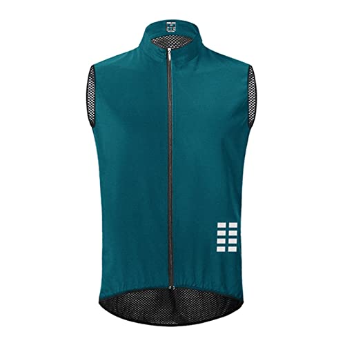 Celucke Fahrradweste Herren Leicht Mesh-Futter Innen Atmungsaktive Sportweste Sommer ärmellose Weste Softshell Laufweste Reflektoren Windweste Fur Cross Country Motorrad Mountainbike Reitweste von Celucke
