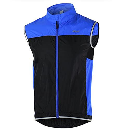Celucke Fahrradweste Herren Winddicht Patchwork Funktions Laufweste Leichte Wind Weste Radweste Windabweisend Wasserabweisend Reflektierend Windweste Reißverschluss Ärmellos Jacke von Celucke