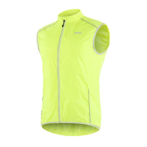 Celucke Fahrradweste Herren Winddicht Patchwork Funktions Laufweste Leichte Wind Weste Radweste Windabweisend Wasserabweisend Reflektierend Windweste Reißverschluss Ärmellos Jacke von Celucke
