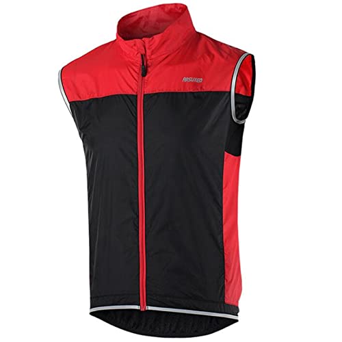 Celucke Fahrradweste Herren Winddicht Patchwork Funktions Laufweste Leichte Wind Weste Radweste Windabweisend Wasserabweisend Reflektierend Windweste Reißverschluss Ärmellos Jacke von Celucke