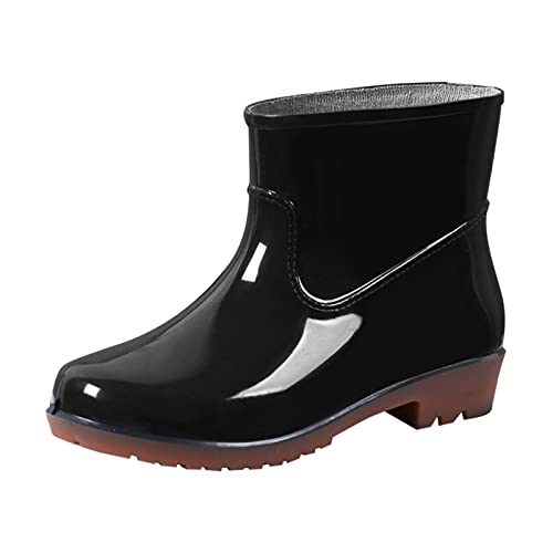 Celucke Gummischuhe Damen Kurzschaft Wasserdichte Regenstiefel Regenstiefel Wasserschuhe Küche Rain Boots Mode Rutschfeste Stiefel von Celucke