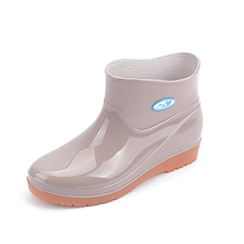 Celucke Gummistiefel Damen Kurzschaft Regenstiefel Wasserdicht Kurze Tragbar Regenschuhe Schlupfstiefel Mode Rain Boots Niedrige Absätze Stiefel von Celucke