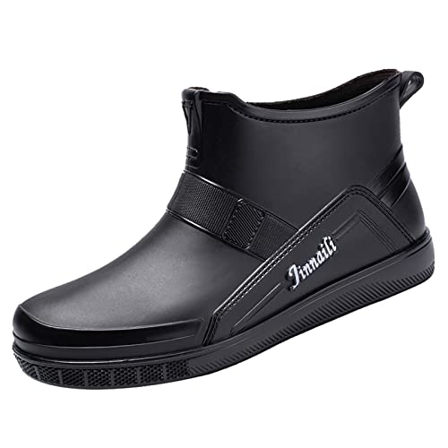 Celucke Gummistiefel Herren Lange Rutschfeste Regenstiefel PVC Stiefel Halbhoch Wasserschuhe Kunststoff Überschuhe Regenschuhe Langschaft Wasserdichte Stiefel von Celucke