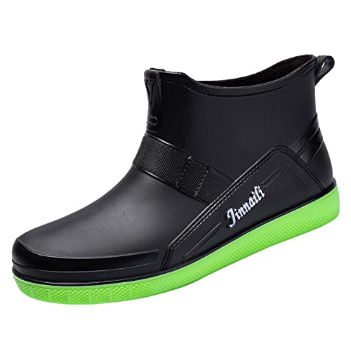 Celucke Gummistiefel Herren Lange Rutschfeste Regenstiefel PVC Stiefel Halbhoch Wasserschuhe Kunststoff Überschuhe Regenschuhe Langschaft Wasserdichte Stiefel von Celucke