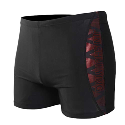 Celucke Herren Badehose Sommer Schwimmhose Mit Kordelzug und Coole Print, Männer Bademode Swimming Shorts Performance Boxer Stretch Schnelltrocknend (Schwarz,EU L) von Celucke