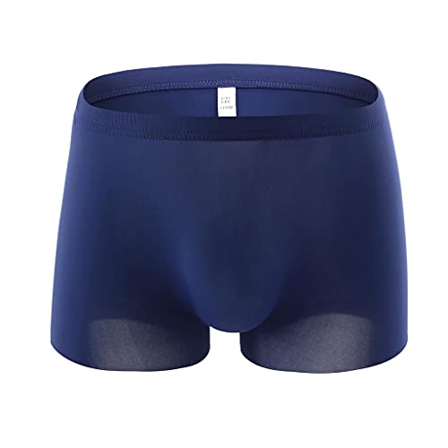 Celucke Herren Boxershorts EIS Seide Einfarbig Transparent, Männer Unterwäsche Slip Atmen Shorts Unterhose Bequem Briefs von Celucke