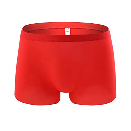 Celucke Herren Boxershorts EIS Seide Einfarbig Transparent, Männer Unterwäsche Slip Atmen Shorts Unterhose Bequem Briefs von Celucke