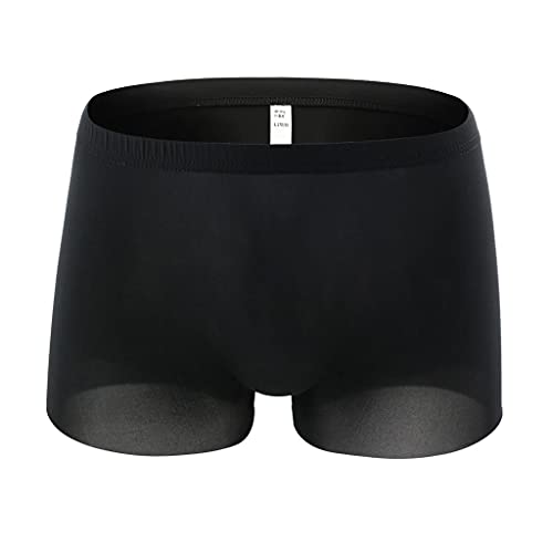 Celucke Herren Boxershorts EIS Seide Einfarbig Transparent, Männer Unterwäsche Slip Atmen Shorts Unterhose Bequem Briefs von Celucke