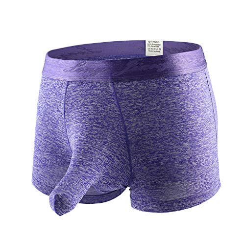 Celucke Herren Boxershorts EIS Seide Einfarbig Transparent, Männer Unterwäsche Slip Atmen Shorts Unterhose Bequem Briefs von Celucke