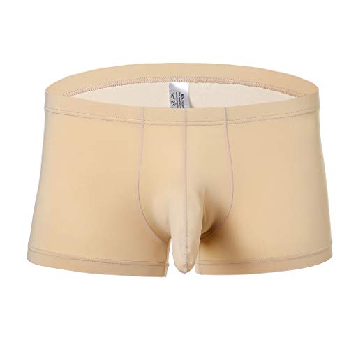 Celucke Herren Boxershorts EIS Seide Einfarbig Transparent, Männer Unterwäsche Slip Atmen Shorts Unterhose Bequem Briefs von Celucke