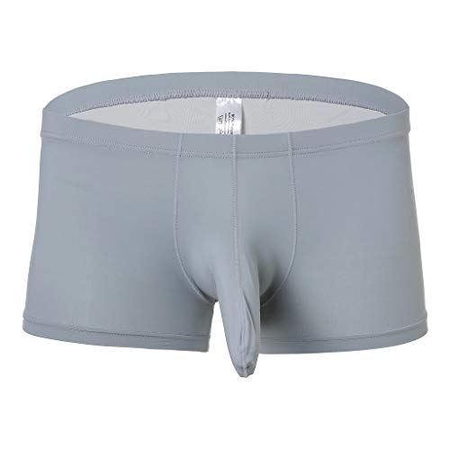 Celucke Herren Boxershorts EIS Seide Einfarbig Transparent, Männer Unterwäsche Slip Atmen Shorts Unterhose Bequem Briefs von Celucke