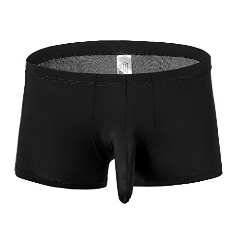 Celucke Herren Boxershorts EIS Seide Einfarbig Transparent, Männer Unterwäsche Slip Atmen Shorts Unterhose Bequem Briefs von Celucke