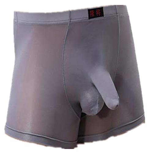 Celucke Herren Boxershorts EIS Seide Einfarbig Transparent, Männer Unterwäsche Slip Atmen Shorts Unterhose Bequem Briefs von Celucke