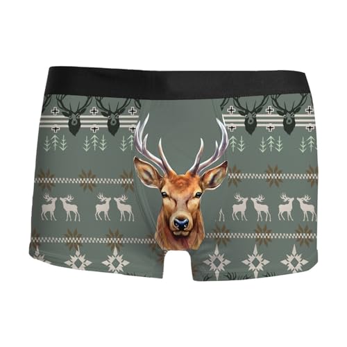 Celucke Herren Boxershorts Weihnachten Lustige Bunte Unterhosen Männer Unterwäsche Trunks bequemer Sitz Pants Sports Weinachten Kostüm Casual Sports Boxershorts mit Eng Anliegender Nachtwäsche von Celucke