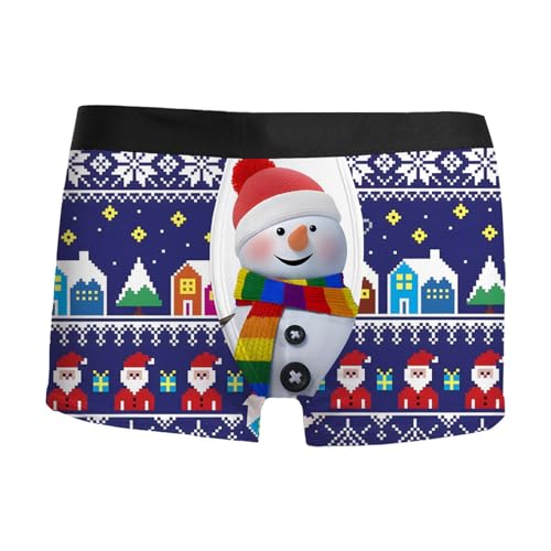 Celucke Herren Boxershorts Weihnachten Lustige Bunte Unterhosen Männer Unterwäsche Trunks bequemer Sitz Pants Sports Weinachten Kostüm Casual Sports Boxershorts mit Eng Anliegender Nachtwäsche von Celucke