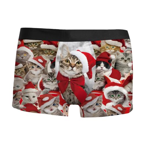 Celucke Herren Boxershorts Weihnachten Lustige Bunte Unterhosen Männer Unterwäsche Trunks bequemer Sitz Pants Sports Weinachten Kostüm Casual Sports Boxershorts mit Eng Anliegender Nachtwäsche von Celucke