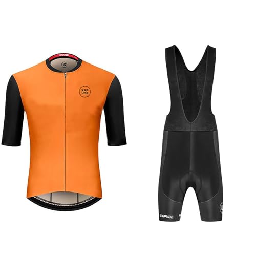 Celucke Herren Fahrradtrikot Kurzarm Set Shorts Fahrradbekleidung Set Fahrradanzug Set Kurzarm Trikot + Radlerhose Mit Sitzpolster Atmungsaktiv Schnell Trockend Radbekleidung Für Mountainbikes von Celucke