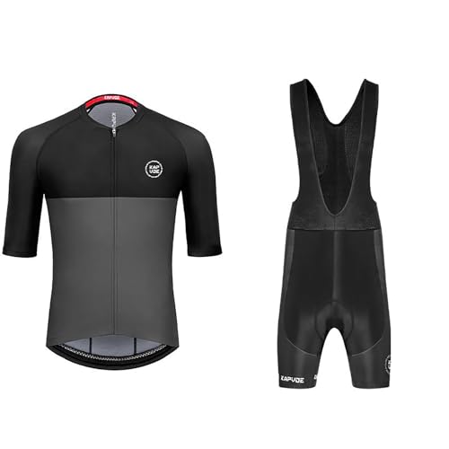 Celucke Herren Fahrradtrikot Kurzarm Set Shorts Fahrradbekleidung Set Fahrradanzug Set Kurzarm Trikot + Radlerhose Mit Sitzpolster Atmungsaktiv Schnell Trockend Radbekleidung Für Mountainbikes von Celucke