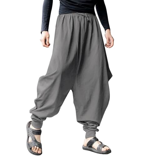 Celucke Herren Haremshose Mode,Männer Aladinhose Pluderhose Yoga Goa Hosen Sarouel Baggy Freizeithose von Celucke