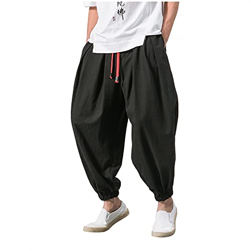 Celucke Herren Haremshose Mode,Männer Aladinhose Pluderhose Yoga Goa Hosen Sarouel Baggy Freizeithose von Celucke