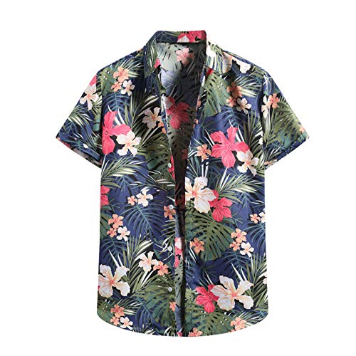 Celucke Herren Hawaiihemd Blumen Hemd Freizeithemd Bunt Kurzarm Sommer Hawaii Leichte Atmungsaktiv Shirt Hemden Oberteil Sommerhemd von Celucke