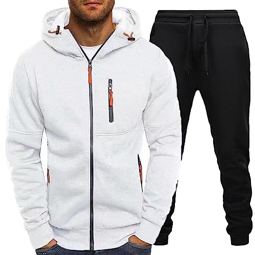 Celucke Herren Jogging Anzug Trainingsanzug Sportanzug aus Baumwolle Gym Warm Tracksuit Atmungsaktiv Hausanzug von Celucke