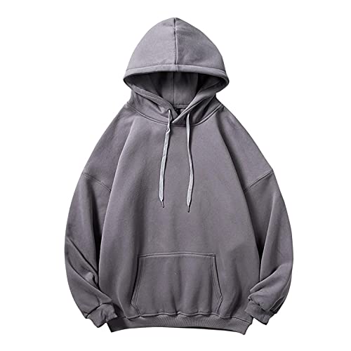 Celucke Herren Kapuzenpullover Hoodie Einfarbig Oversize Lose Pullover Sweatjacke Langarm Pulli Casual Outdoor Sweatshirt Kapuzenpulli Tops von Celucke