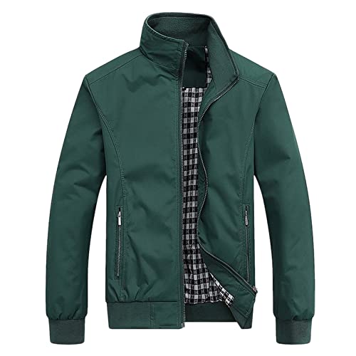 Celucke Herren Leichte Jacke Langarm Bomberjacke Casual Sportjacke Übergangsjacke für Business Freizeit(Armeegrün,L) von Celucke
