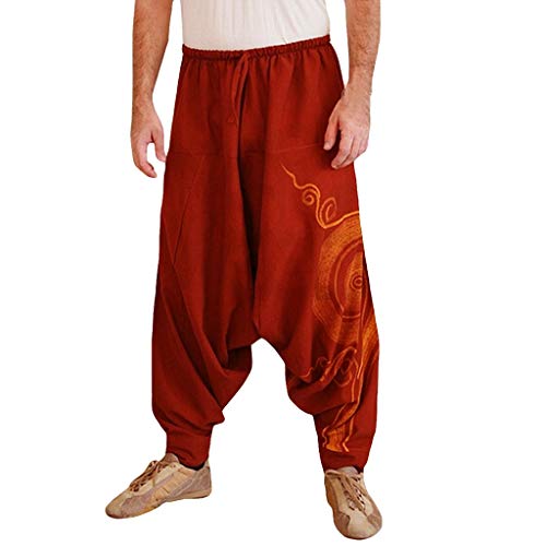 Celucke Herren Leinenhose Sommer Herbst Freizeithose Einfarbig Stoffhose Regular Fit, Männer Casual Strandhosen Leinen Hose Jogginghose Bequem Leichte Atmungsaktives (Weiß, XL) von Celucke