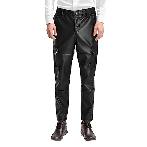 Celucke Herren Motorrad Lederhose Sportliche Motorrad Hose Winddicht Wasserdicht Schmutzabweisend Motorradhose mit Mehreren Taschen von Celucke