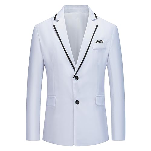 Celucke Herren Sakko Jacke 2 Knöpfe Blazer Langarm Revers Anzugjacke Einfarbig mit Taschen Anzug Slim Fit Freizeitblazer Anzüge Hochzeit Business Mantel Sportlich Jackett von Celucke