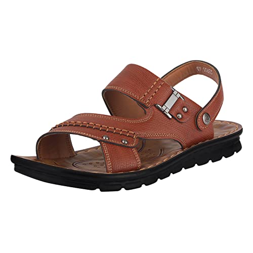 Celucke Herren Sandale Ledersandalen aus Echtleder Sommerschuhe Handgenähte Sandaletten Sommer Leder Sport Outdoorsandalen von Celucke