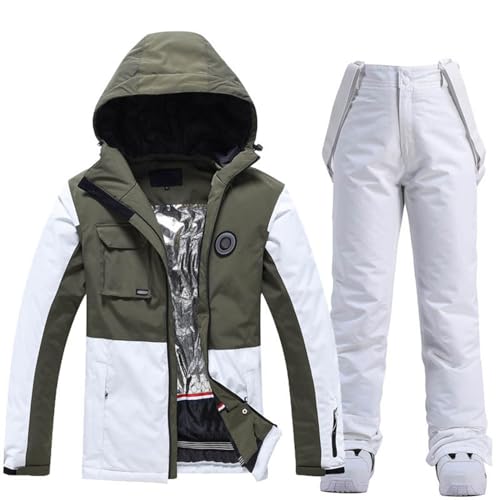 Celucke Herren Ski Jacke und Hosen Set Herren Schneeanzug Winter Winter Warme Schnee Skifahren Sätze Wasserdicht Winddicht Snowboard Set Skianzug Winter Outdoor 2 Teilig Skisuit von Celucke