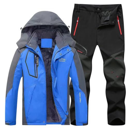 Celucke Herren Skianzug Ski Jacke und Hose Set Winddichte Wasserdichte Schneeanzug Snowboard Jacke Hose Skikleidung Für Männer Skisuit Zweiteiliger Ski 2 Teilig Set von Celucke