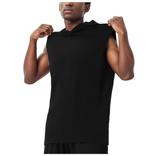 Celucke Herren Tank Top Muscle Shirt mit Kapuze Gym Activewear Tanktop Kapuzenpullover Bodybuilding Shirt Ärmellose Weste Boxen Training Under Armour Kleidung Kontra K Tshirt von Celucke