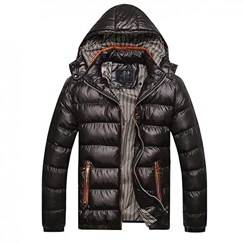 Celucke Herren Winterjacke Mode Warme Steppjacke mit Kapuze,Männer Winterparka Daunenparka Casual Kapuzenjacke Wattierte Jacke von Celucke