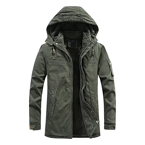 Celucke Herren Winterjacke Warme Dicke Winter Parka,Männer Daunenparka Mode Kapuzenjacke Hoodie Wattierte Jacke von Celucke