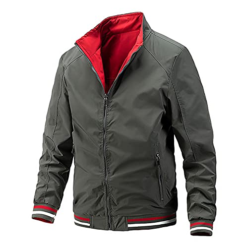 Celucke Jacken Herren Wendejacke Übergangsjacke Softshelljacke Herbst Und Winter Lässig Freizeitjacke Mäntel Auf Beiden Seiten Tragen von Celucke