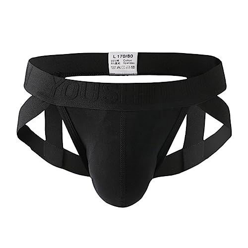 Celucke Jock Herren Tangas Jockstrap Sport, Männer Unterwäsche Hipster Schlüpfer String Slips Bequeme Dessous Reizwäsche von Celucke