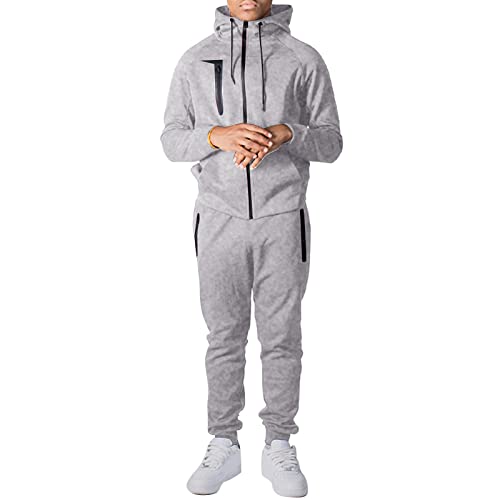 Celucke Jogginganzug Herren Set Laufanzug Zweiteilig Tracksuit Jogging Suit Pullover Hooded Jacket Kapuzenpullover Jogginghose Sportbekleidung Lauf Sportswear Jogging Anzug von Celucke