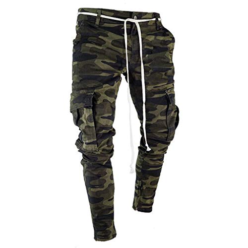 Celucke Jogginghose Herren Cargo Hose Camouflage Militär Trainingshose Slim Fit, Männer Freizeithose Sporthose Army Chinos Jogger Rangerhose von Celucke