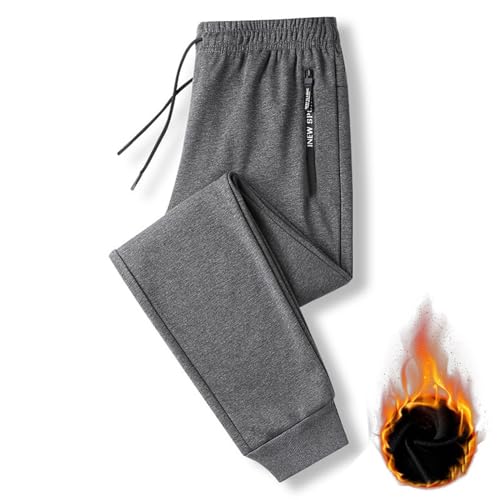 Celucke Jogginghose Herren Winter Fleece Gefüttert Warme Trainingshose Sherpa Plüsch Gefüttert Jogger Hose Sweatpants Winterhose Sweathose mit Tasche High Waist Männer Sporthose Freizeithose von Celucke