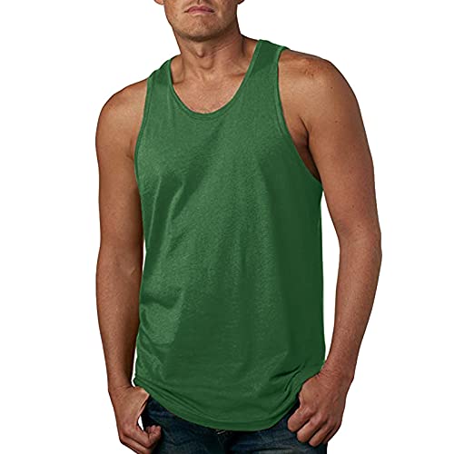 Celucke Lässiges Trägershirts Herren Tank Tops Print Tanktops Männer Tankshirt Fitness Muskelshirts Unterhemden Sommer Strand Sport Jogging Slim Fit (Grün,XL) von Celucke