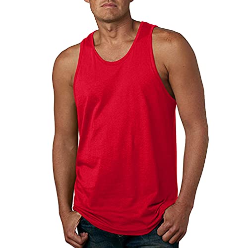 Celucke Lässiges Trägershirts Herren Tank Tops Print Tanktops Männer Tankshirt Fitness Muskelshirts Unterhemden Sommer Strand Sport Jogging Slim Fit (Rot,XL) von Celucke