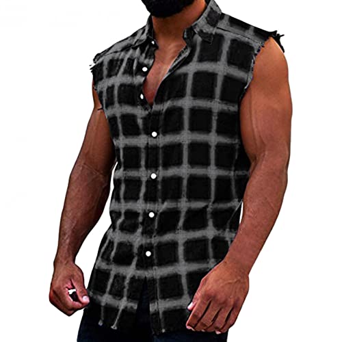 Celucke Lässiges Trägershirts Herren Tank Tops Print Tanktops Männer Tankshirt Fitness Muskelshirts Unterhemden Sommer Strand Sport Jogging Slim Fit (Schwarz,M) von Celucke