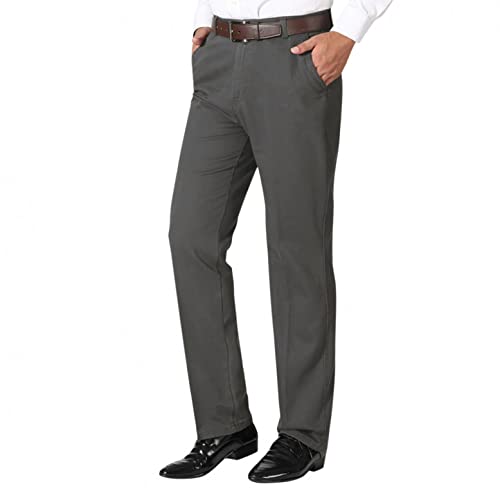 Celucke Leinenhose Baumwollhose Herren Lang Sommer Leinen Slim fit Freizeithose Stoffhose Elegant Strandhose Sommerhose Männer Leicht High Waist Pants(Grau,4XL) von Celucke