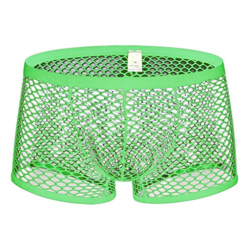 Celucke Mesh Boxershorts Herren Sexy Unterwäsche Männer Fischnetz Durchsichtige Unterhose Panty Transparent Retroshorts Basic Netz Trunks Unterhosen von Celucke