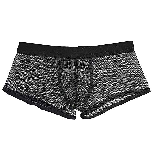 Celucke Mesh Boxershorts Herren Sexy Unterwäsche Männer Fischnetz Durchsichtige Unterhose Panty Transparent Retroshorts Basic Netz Trunks Unterhosen von Celucke