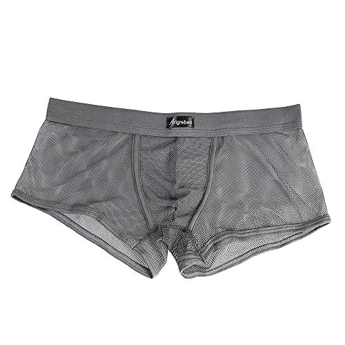 Celucke Mesh Boxershorts Herren Sexy Unterwäsche Männer Fischnetz Durchsichtige Unterhose Panty Transparent Retroshorts Basic Netz Trunks Unterhosen von Celucke